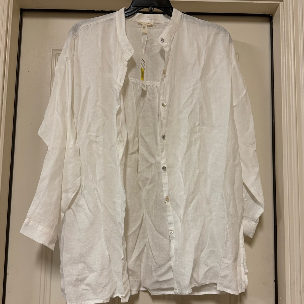Eileen Fisher White Long Shirt